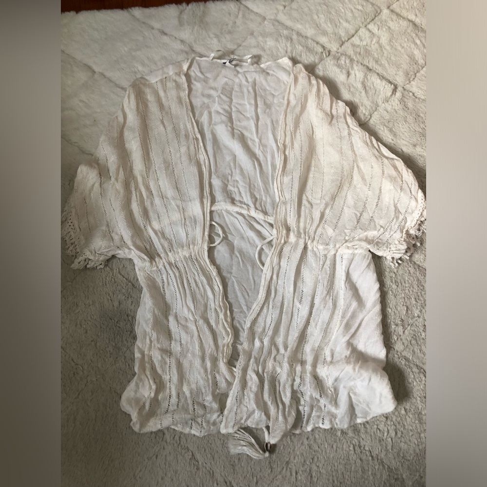 White beach cardigan